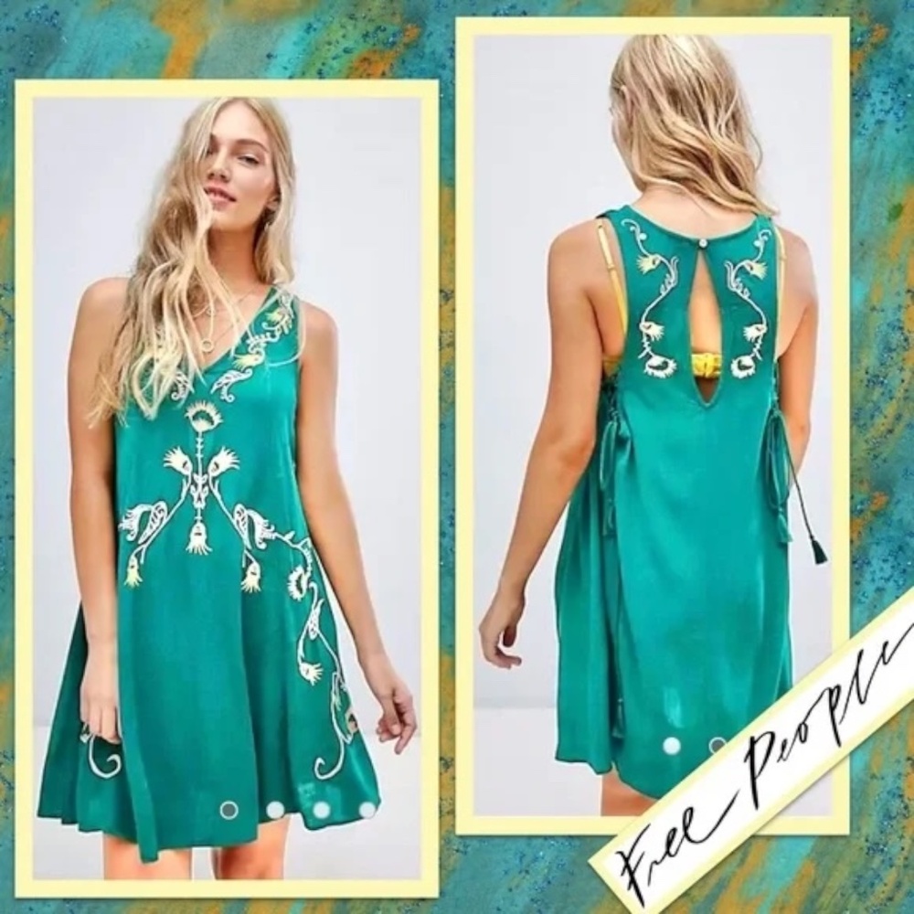Free People Adelaide Embroidered Festival Dress Cover Up L Tunic